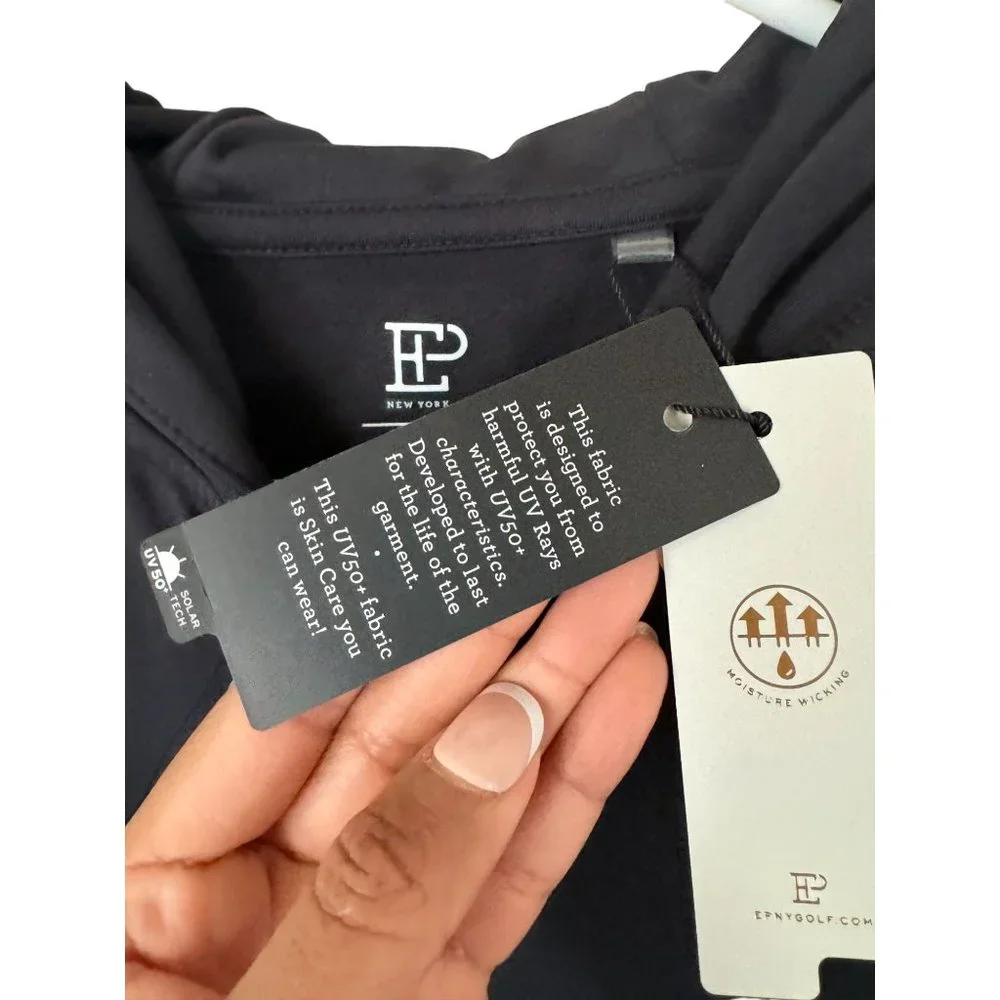 NWT Epny Golf EP New York Hooded Zip Pullover Black Woman's Medium UV50 |‎ z1 - Picture 5 of 9